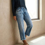 Korte retro denim jeans Dames