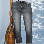 Korte retro denim jeans Dames