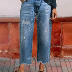 Korte retro denim jeans Dames