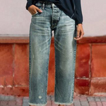 Korte retro denim jeans Dames