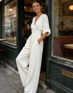 Losvallende jumpsuit met V-hals Dames