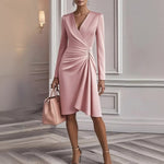 Midi zomerjurk met v-hals dames
