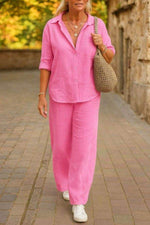 Tweedelige set met overhemd en broek Dames