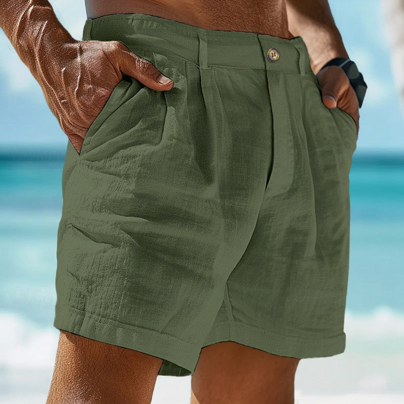 Chino korte broek met elastische taille heren