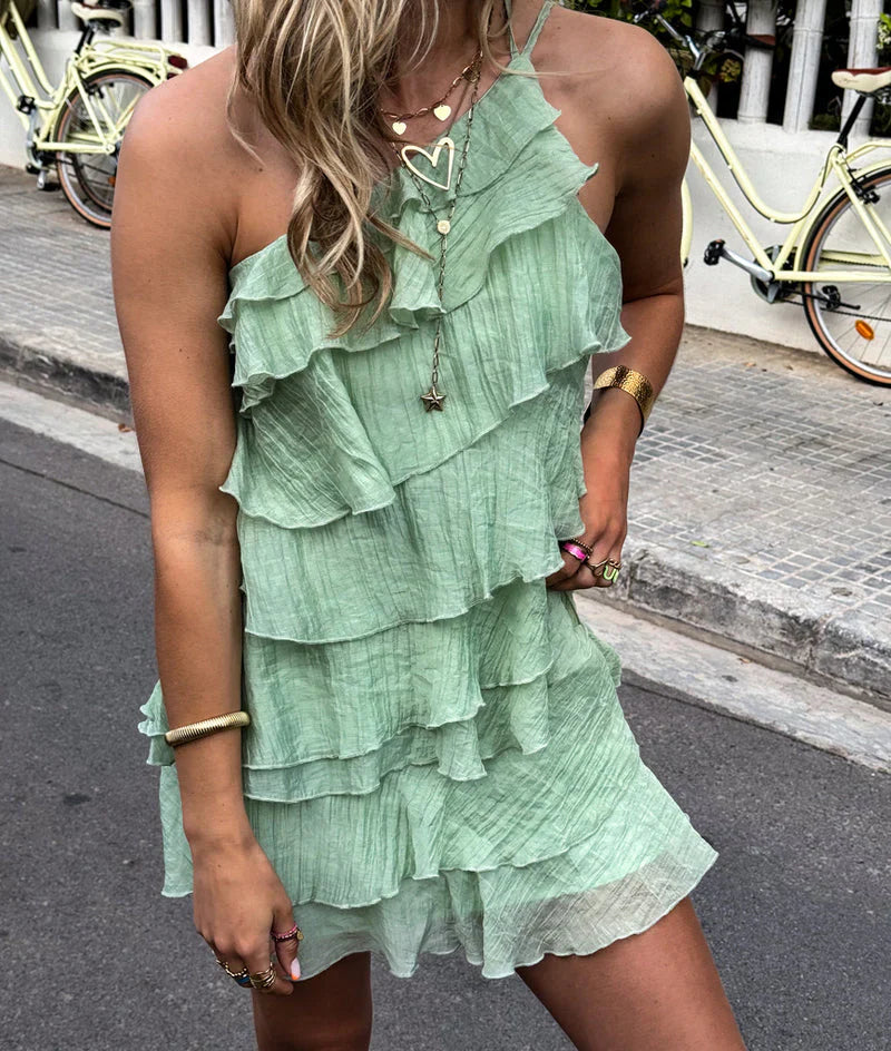 One-Shoulder Mini Jurk met Ruches Dames