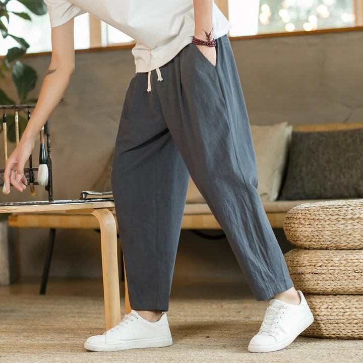 Linnen Broek met Trekkoord heren