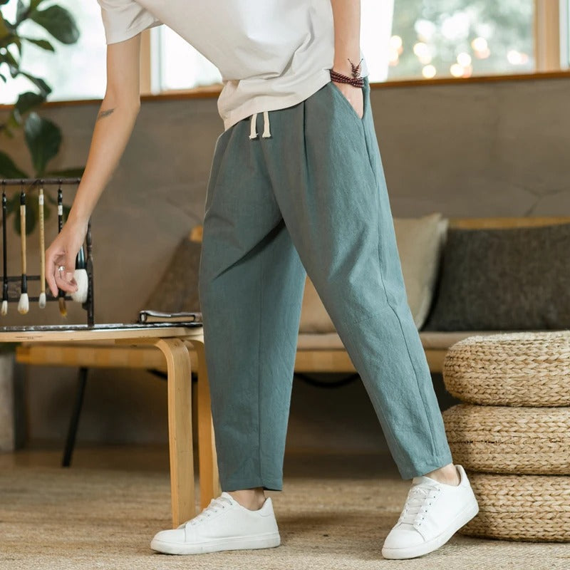 Linnen Broek met Trekkoord heren
