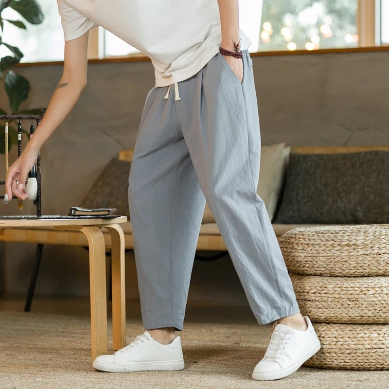 Linnen Broek met Trekkoord heren