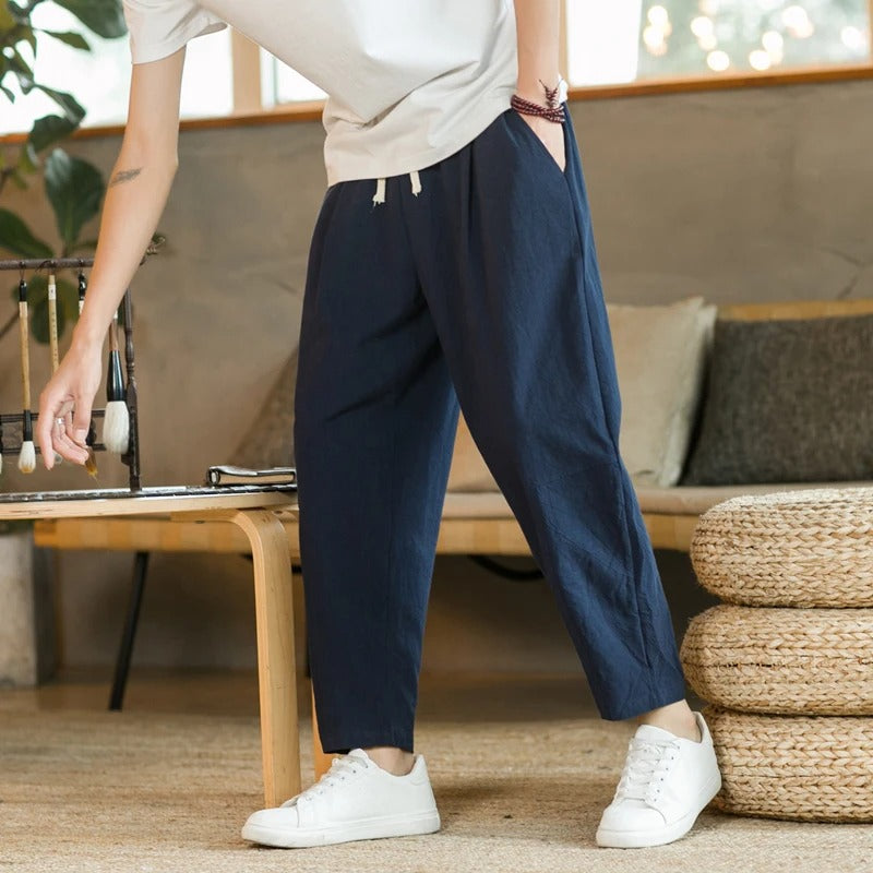 Linnen Broek met Trekkoord heren
