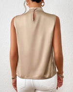 Satijnen blouse zonder mouwen Dames