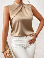 Satijnen blouse zonder mouwen Dames