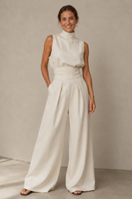 Mouwloze jumpsuit met wijde pijpen Dames