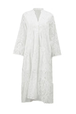Geborduurde kanten maxi jurk Dames