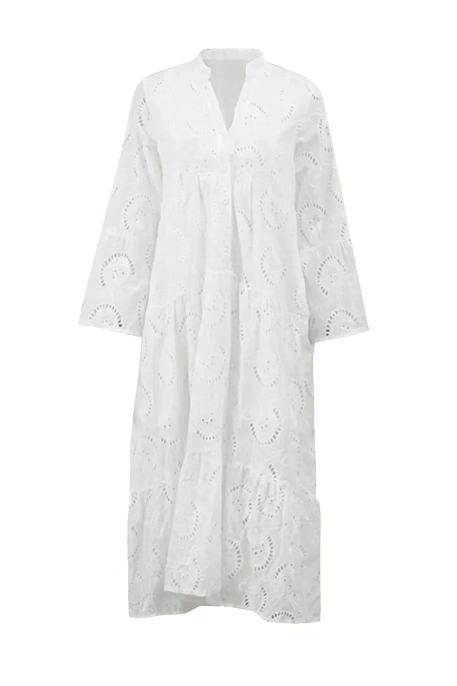 Geborduurde kanten maxi jurk Dames