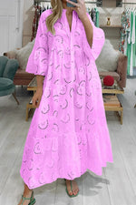Geborduurde kanten maxi jurk Dames