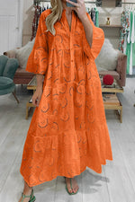 Geborduurde kanten maxi jurk Dames