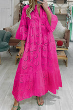 Geborduurde kanten maxi jurk Dames