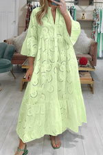 Geborduurde kanten maxi jurk Dames