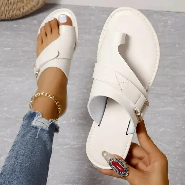 PU leren sandalen met teenring Dames