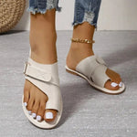 PU leren sandalen met teenring Dames
