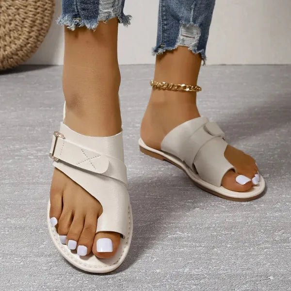PU leren sandalen met teenring Dames