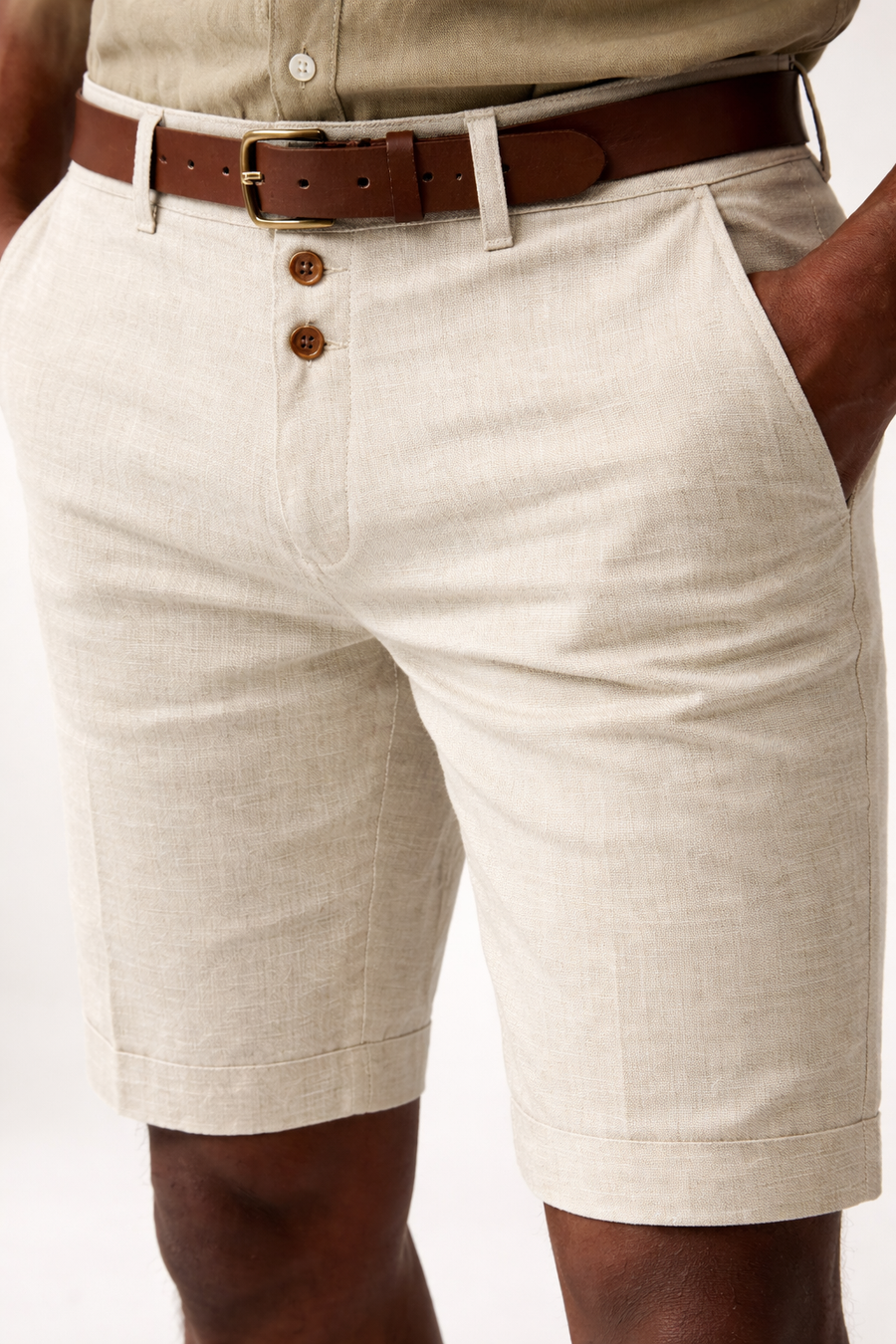 Linnen Chino Korte Broek Heren