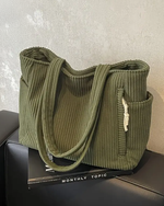 Corduroy tote bag met zijvakken Dames