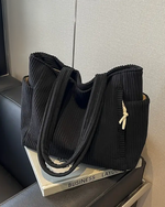 Corduroy tote bag met zijvakken Dames