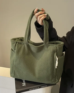 Corduroy tote bag met zijvakken Dames